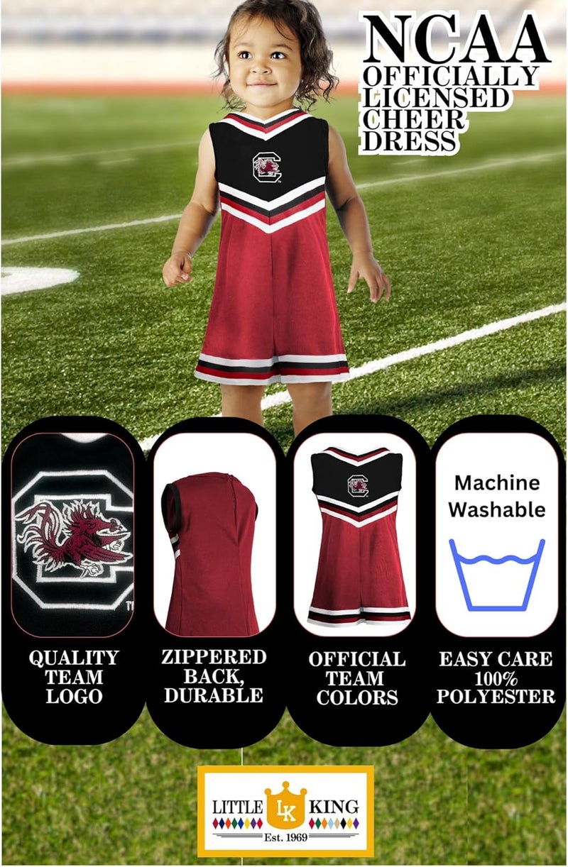 Little King Store NCAA Toddler/Youth Girls Team Cheer Jumper Dress-Sizes 2T 3T 4T 6 - Image 4